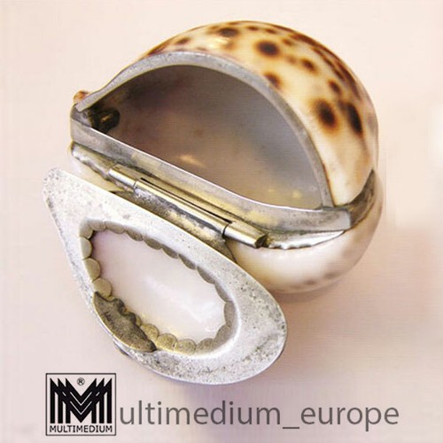Antike tigermuschel tabatiere - tigermuschel,