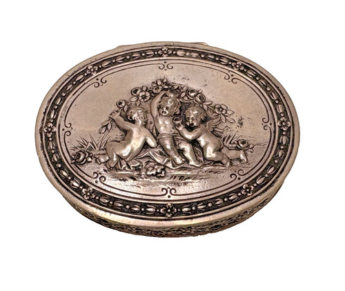 Antik dose massiv 900 - dose, silber